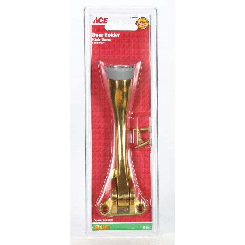 Ace Metal Kick-Down Door Holder 5 in. L Solid Brass