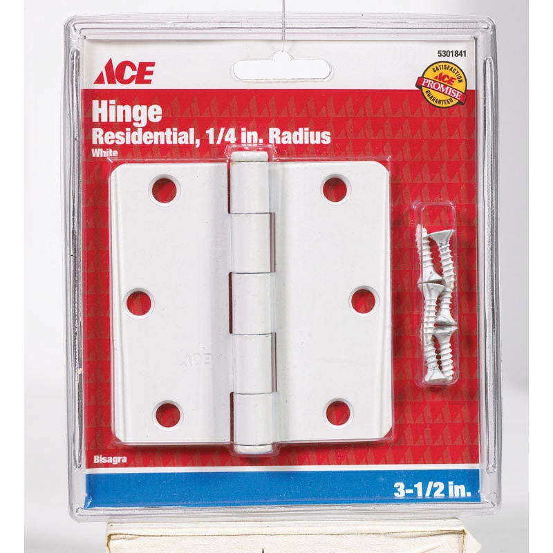 Ace Steel Residential Hinge 3-1/2 in. L White 1 pk