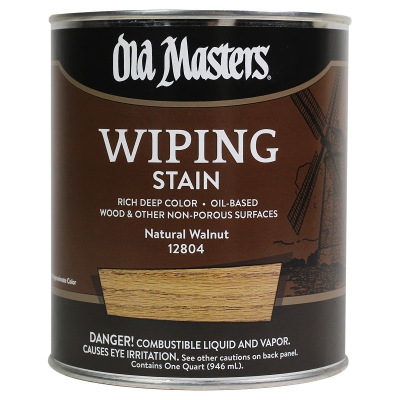 Old Masters 12804 Wiping Stain, Natural Walnut, Liquid, 1 qt, Can