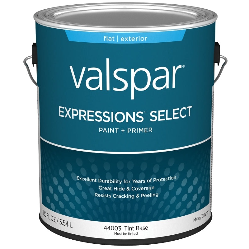 Valspar Expressions Select 4400 028.0044003.007 Latex Paint, Acrylic Base, Flat, Tint Base, 1 gal, Pack of 4