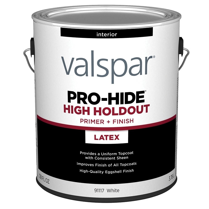 Valspar Pro-Hide 91117 028.0091117.007 Interior High-Holdout Primer, White, 1 gal, Metal Pail, Pack of 4