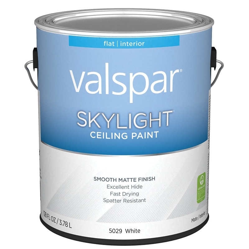 Valspar Skylight 5029 028.0015029.007 Ceiling Paint, Flat, White, 1 gal, Metal Pail, Latex Base, Pack of 4