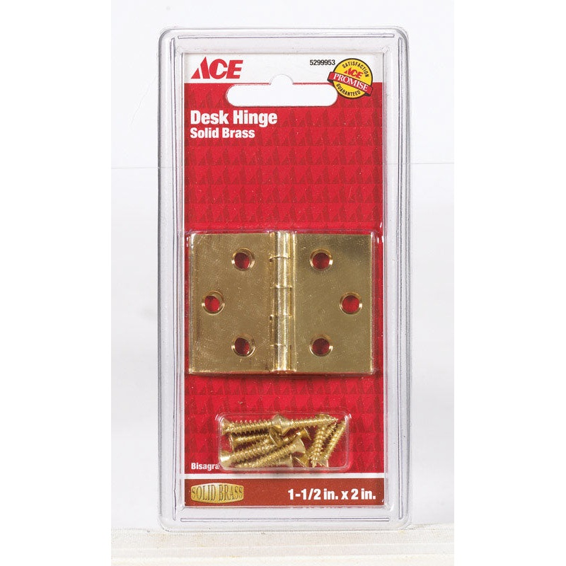 Ace 1-1/2 in. L Desk Hinge Polished Brass