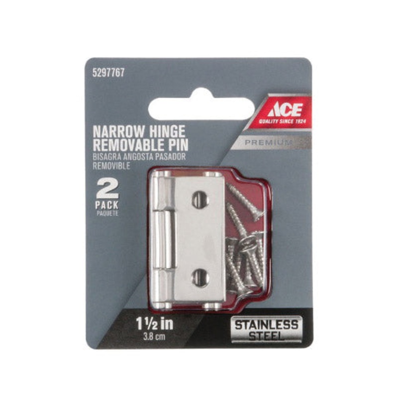 Ace 1-1/2 in. L Narrow Hinge Stainless Steel