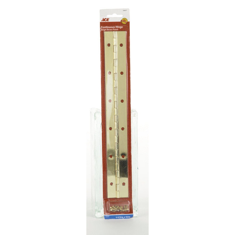 Ace 1-1/2 in. W x 12 in. L Continuous Hinge Bright Brass