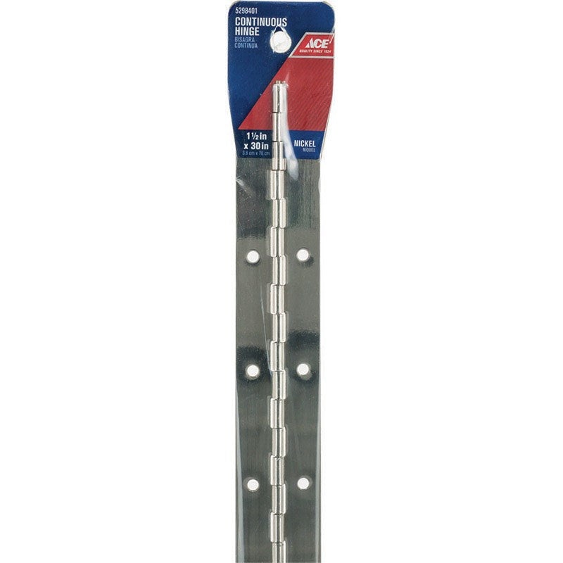 Ace 1-1/2 in. W x 30 in. L Continuous Hinge Nickel