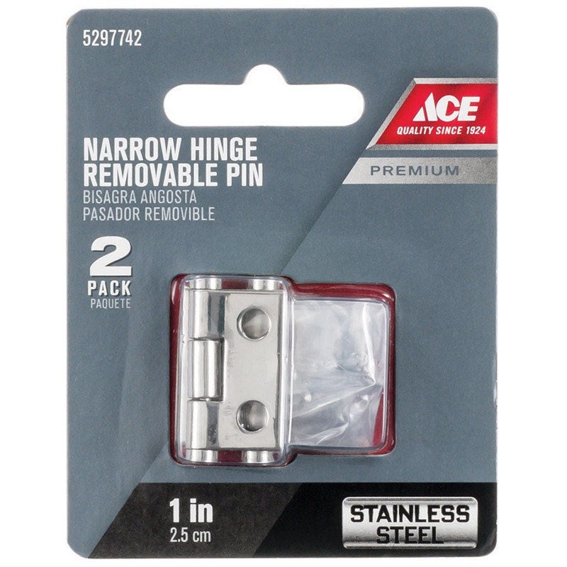 Ace 1 in. L Narrow Hinge Stainless Steel