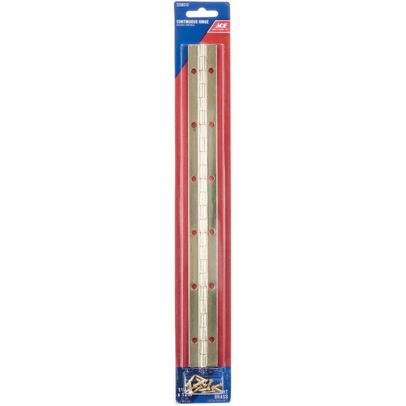 Ace 1 in. W x 12 in. L Continuous Hinge Bright Brass