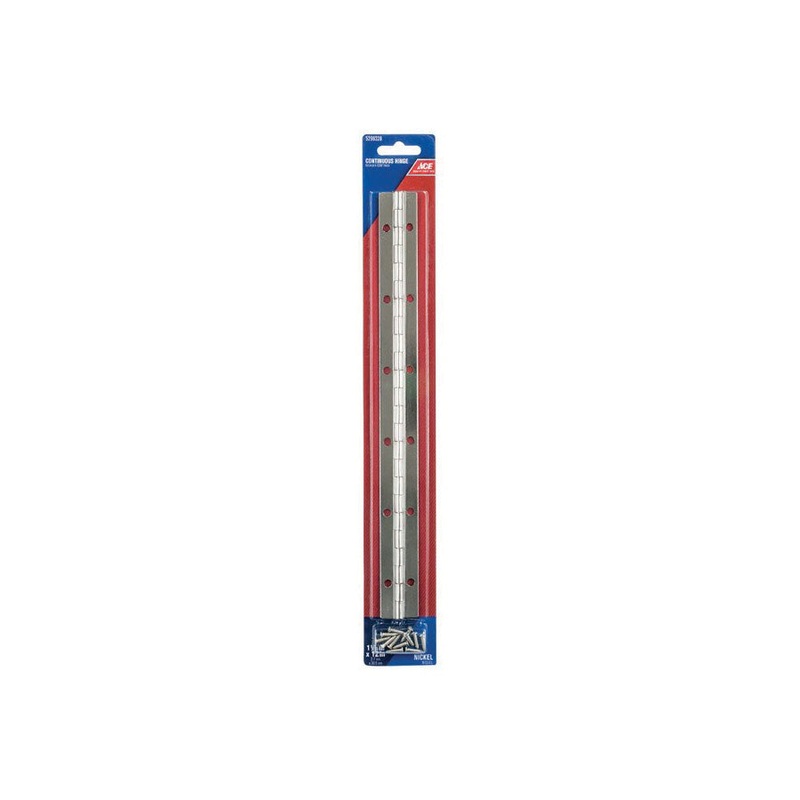 Ace 1 in. W x 12 in. L Continuous Hinge Nickel