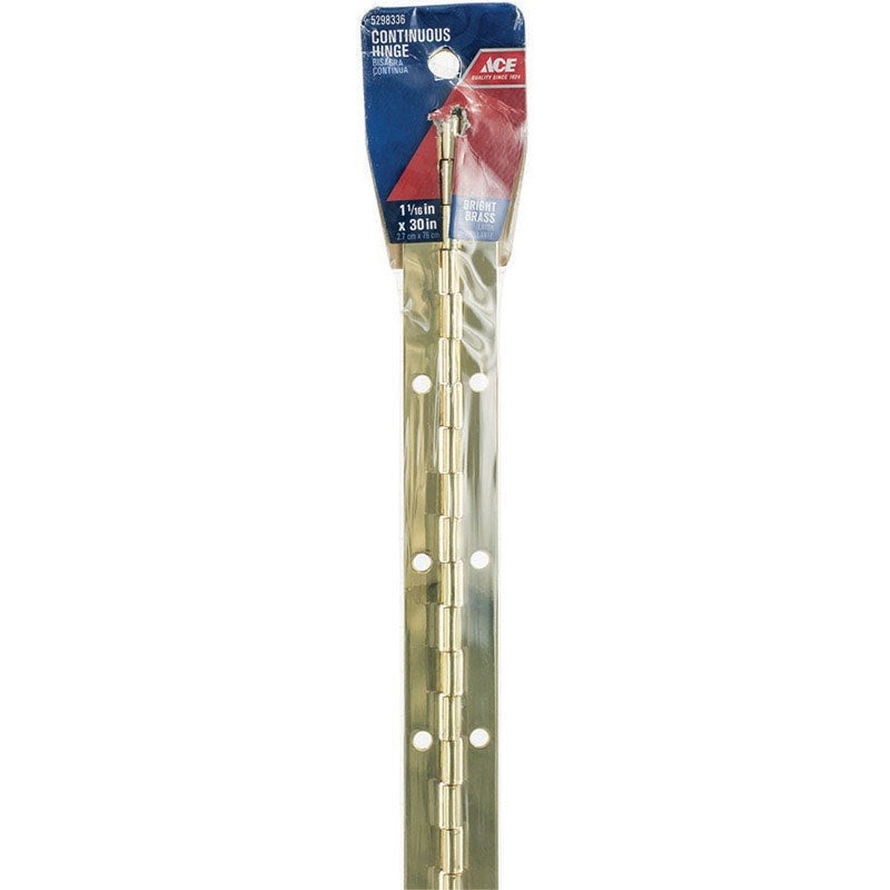 Ace 1 in. W x 30 in. L Continuous Hinge Bright Brass