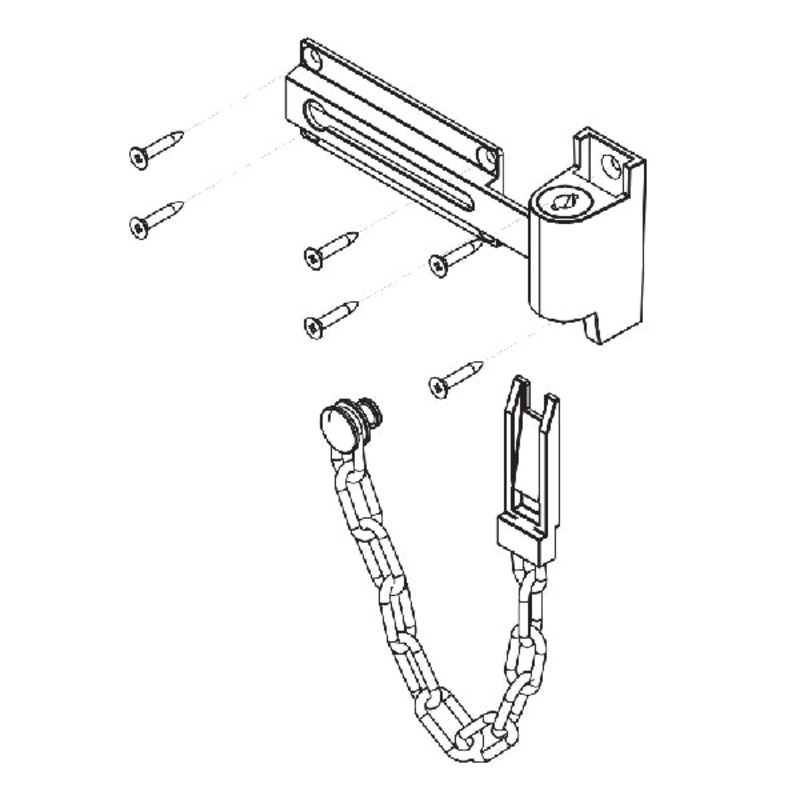 Ace 3.32 in. L Bright Brass Keyed Chain Door Guard