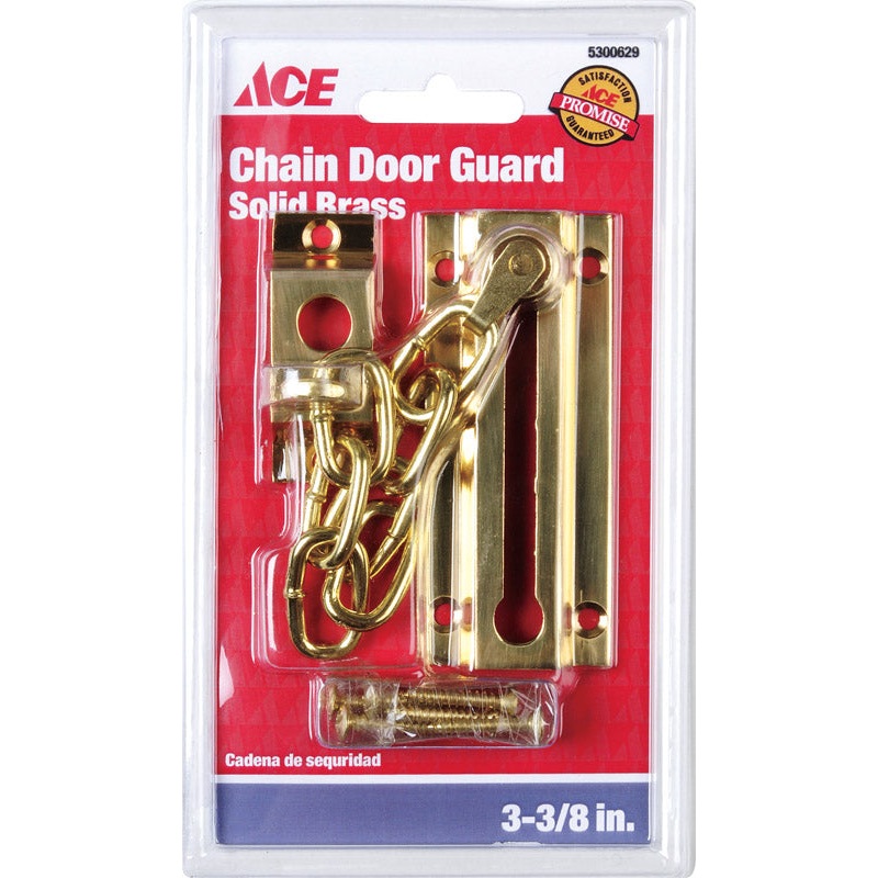 Ace 3.38 in. L Bright Brass Brass Chain Door Guard