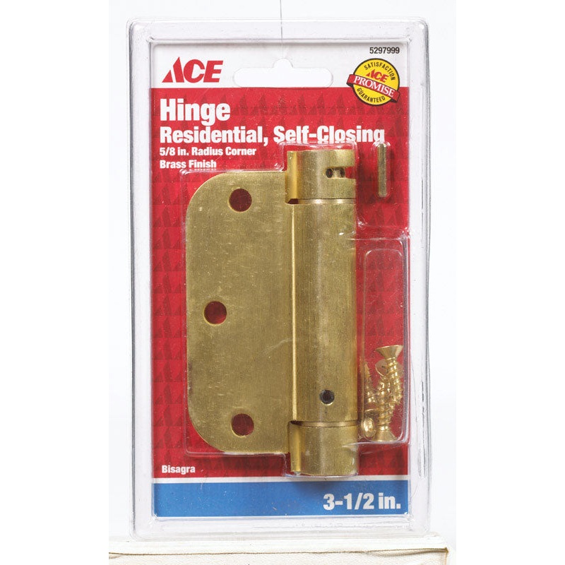 Ace 3.5 in. Dia. x 3.5 in. L Satin Brass Residential Hinge