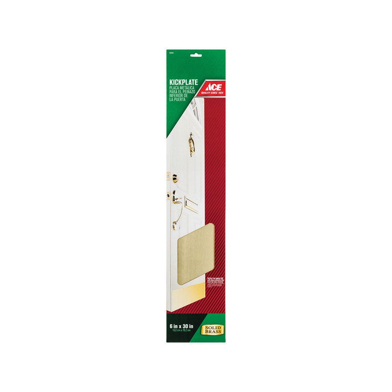 Ace 30 in. L x 6 in. W Brass Door Kickplate 1 pk