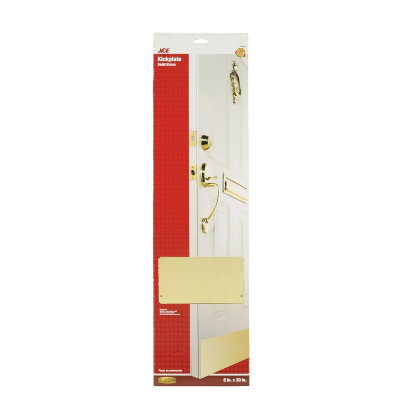 Ace 30 in. L x 8 in. W Brass Door Kickplate 1 pk