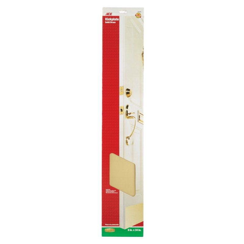 Ace 34 in. L x 6 in. W Brass Door Kickplate 1 pk
