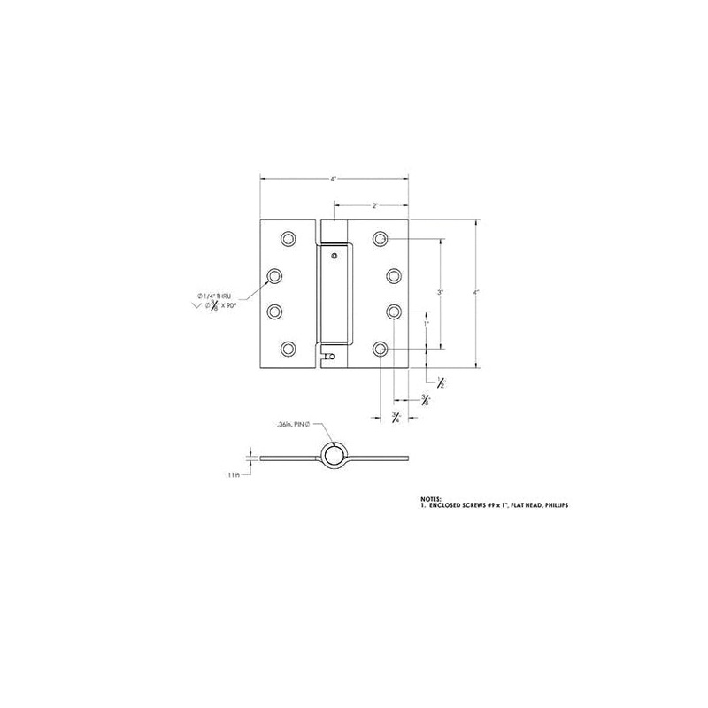 Ace 4 in. Dia. x 4 in. L Brass Residential Hinge
