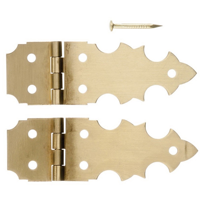Ace 5/8 in. L Decorative Hinge Solid Brass 2 pk