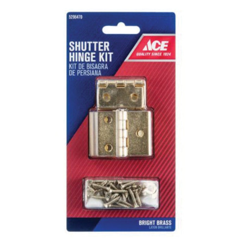 Ace Brass Shutter Hinge Bright Brass 2 pk
