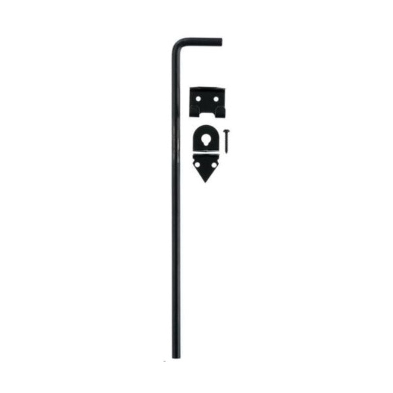 Ace Cane Bolt 18 in. x 1/2 in. Large For Double Doors on Utility Buildings or Large Gates Black
