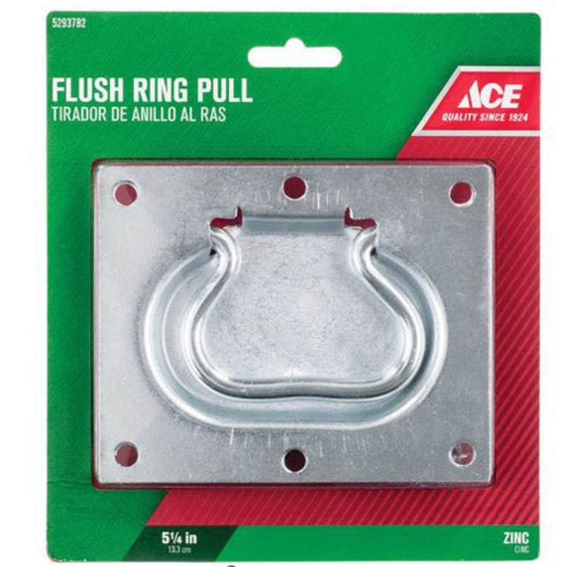 Ace Chest Ring Flush Pull 5-1/4 in. L Zinc Plated 1 pk