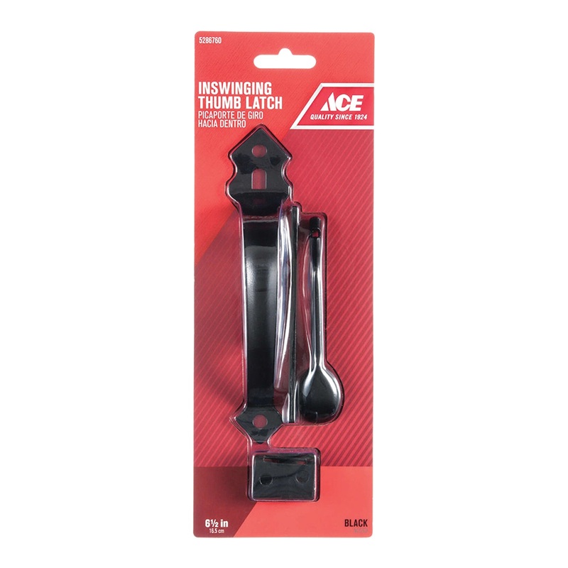 Ace Gate Thumb Latch Inswing 6-1/2 in. For Lightweight Gates and Doors Black
