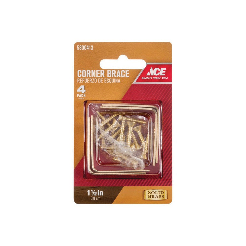 Ace Inside Corner Brace 1-1/2 in. x 5/8 in. Brass