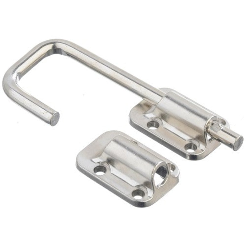 Ace Sliding Door Latch 1-1/2 in. Nickel Securing Metal or Wood Sliding Doors Trap blister