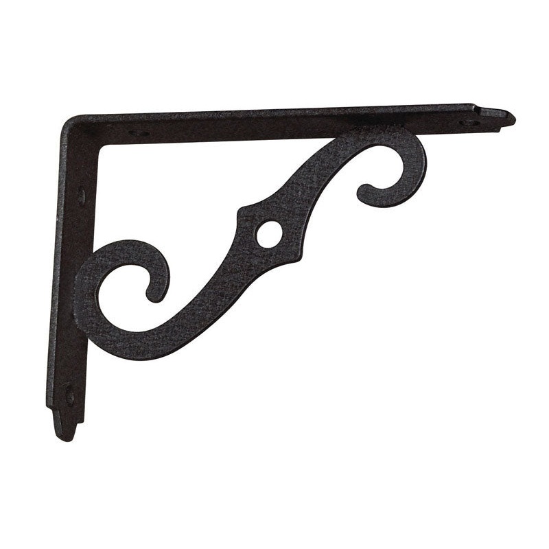 Ace Steel Black 12 Ga. Shelf Bracket 5 in. L x 1/2 in. W x 3 in. H