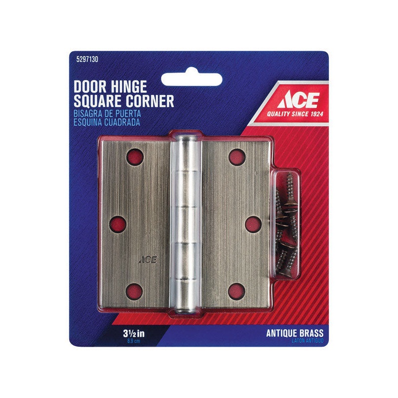 Ace Steel Door Hinge 3-1/2 in. L Antique Brass 1 pk