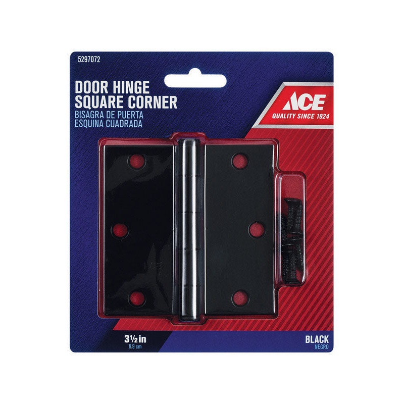 Ace Steel Door Hinge 3-1/2 in. L Black 1 pk