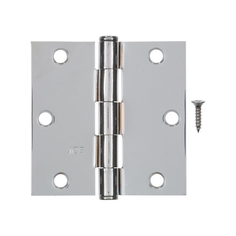 Ace Steel Door Hinge 3-1/2 in. L Chrome 1 pk