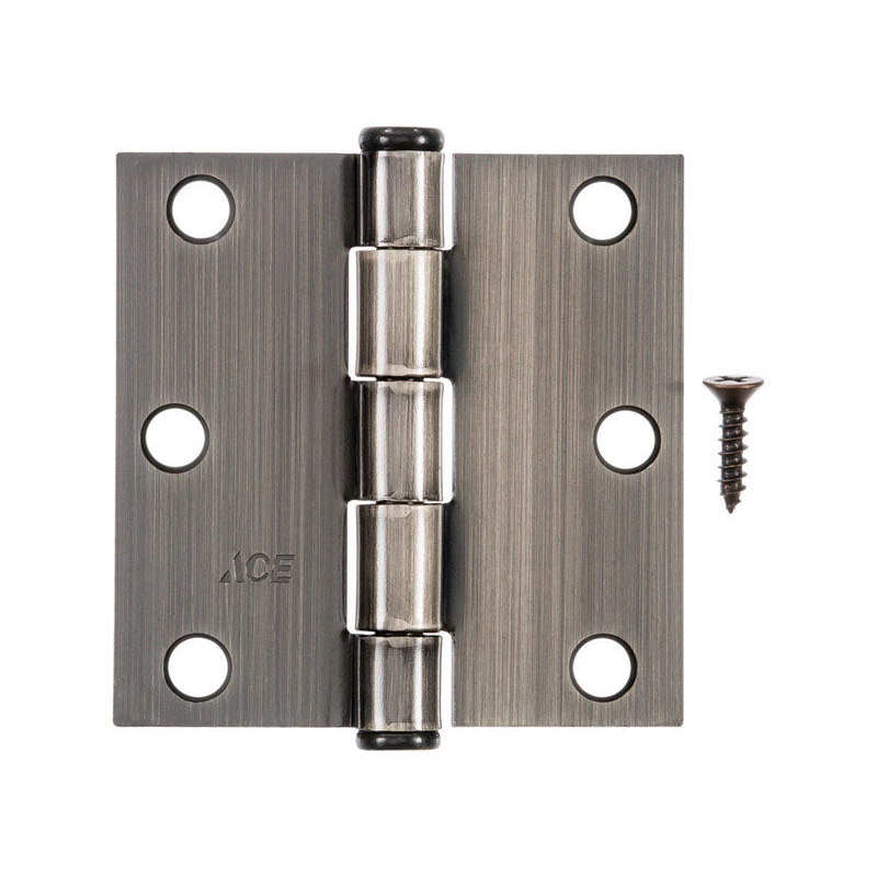 Ace Steel Residential Hinge 3 in. L Antique Brass 1 pk