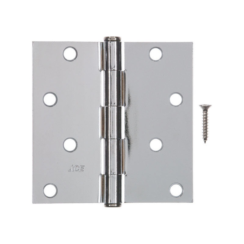 Ace Steel Residential Hinge 4 in. L Chrome 1 pk