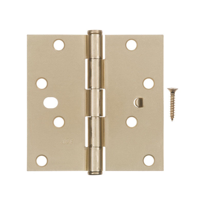Ace Steel Residential Hinge 4 in. L Satin Brass 1 pk
