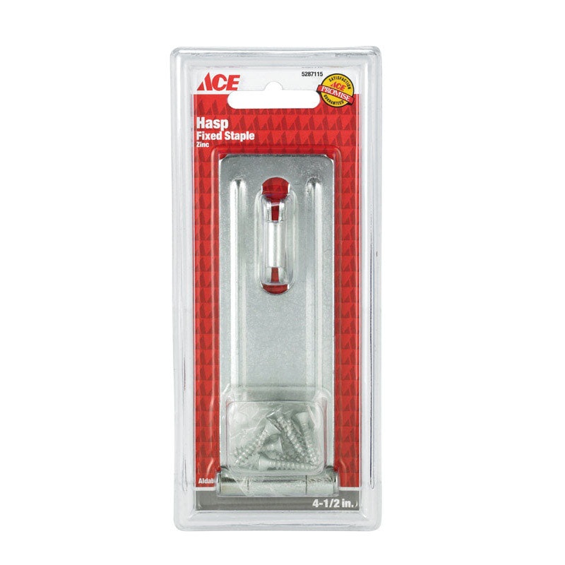 Ace Zinc Fixed Staple Safety Hasp 4-1/2 in. L