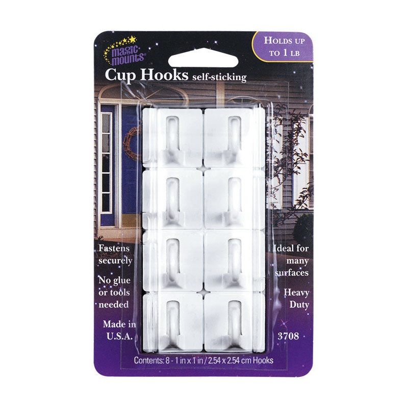 Magic Mounts 1 lb. Metal Adhesive Picture/Cup Hook 8 pk
