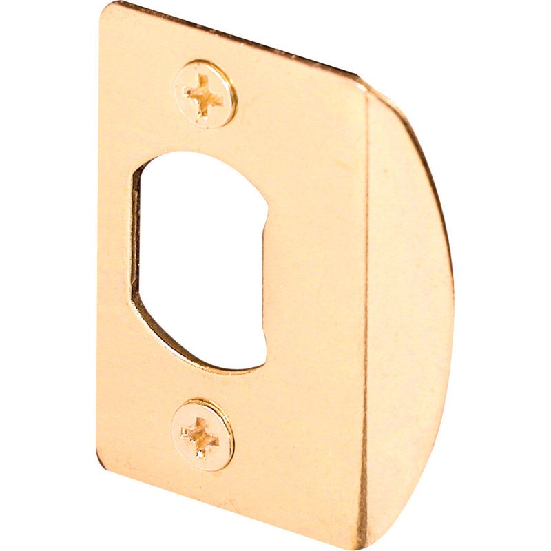 Prime-Line 2.25 in. H x 1-5/8 in. L Brass-Plated Steel Latch Strike Plate