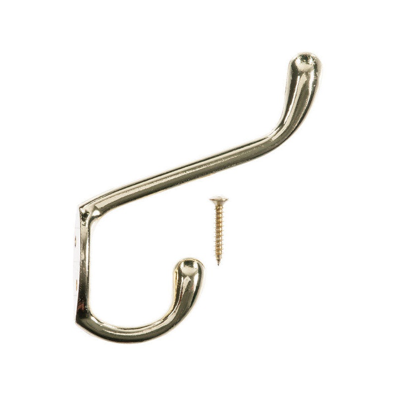 Ace Large Garment Hook 3-1/2 in. L Brass 1 pk