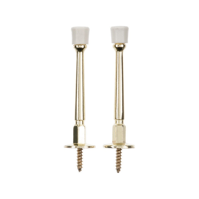 Ace Metal Rigid Door Stop 3 in. L Bright Brass
