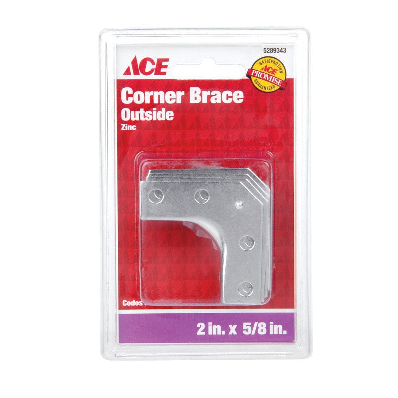 Ace Outside Corner Brace 2 in. x 5/8 in. Zinc
