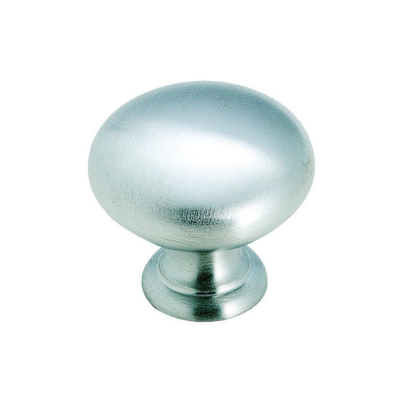 Amerock Allison Round Furniture Knob 1-1/4 in. Dia. 1 in. Brushed Chrome 1 pk