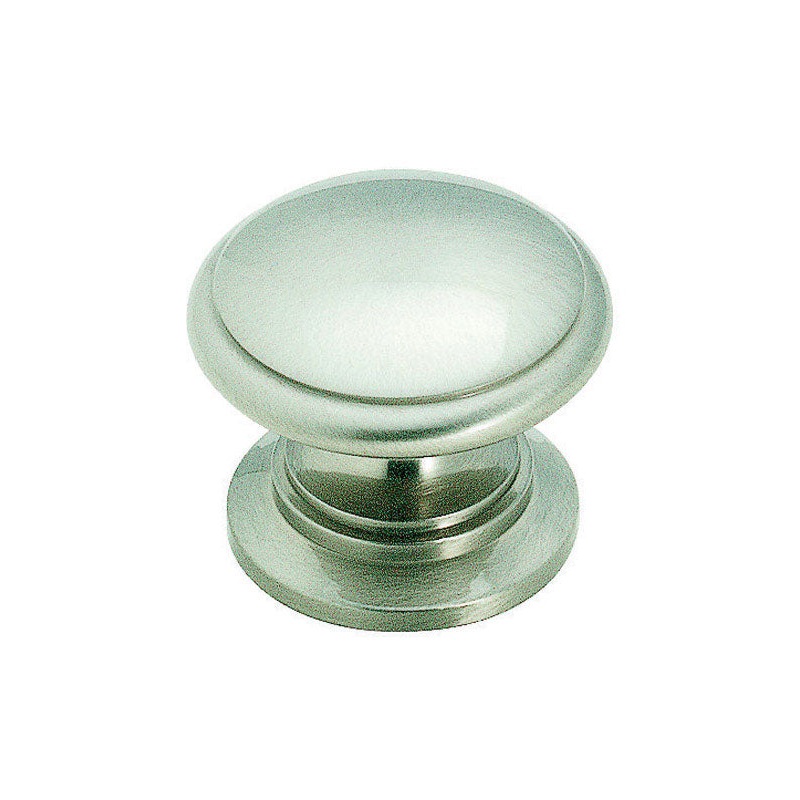 Amerock Hint of Heritage Round Furniture Knob 1-1/4 in. Dia. 1-3/16 in. Satin Nickel 1 pk