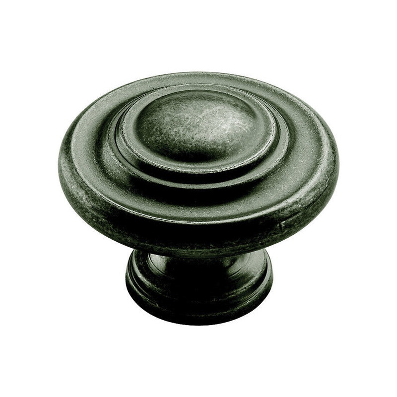Amerock Inspirations Round Furniture Knob 1-3/8 in. Dia. 1 in. Weathered Nickel 1 pk