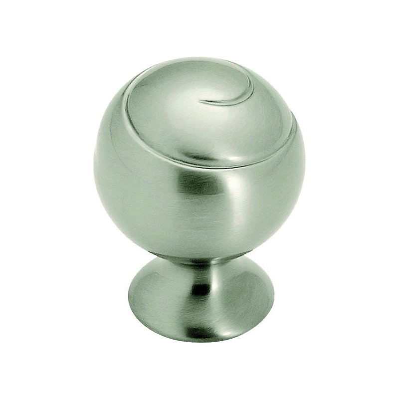 Amerock Swirl’Z Round Furniture Knob 1-1/8 in. Dia. 1-9/16 in. Satin Nickel 1 pk
