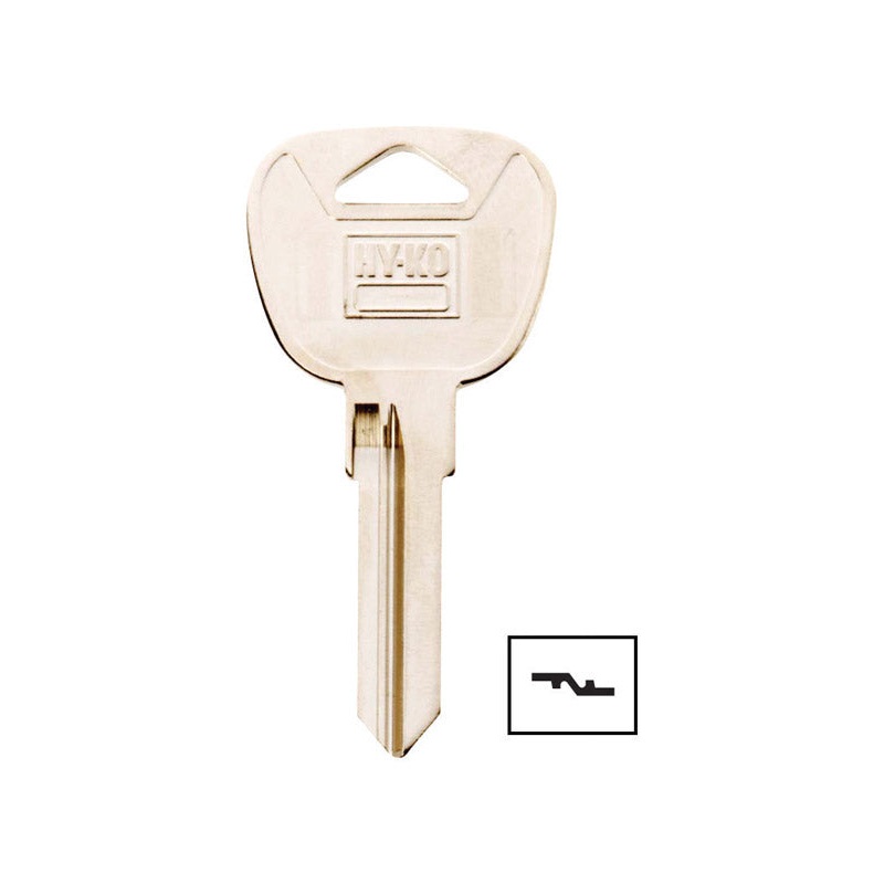 Hy-Ko Automotive Key Blank EZ# BMW3 Single sided Nickel-Plated Brass Fits Most BMW Locks 10 pk