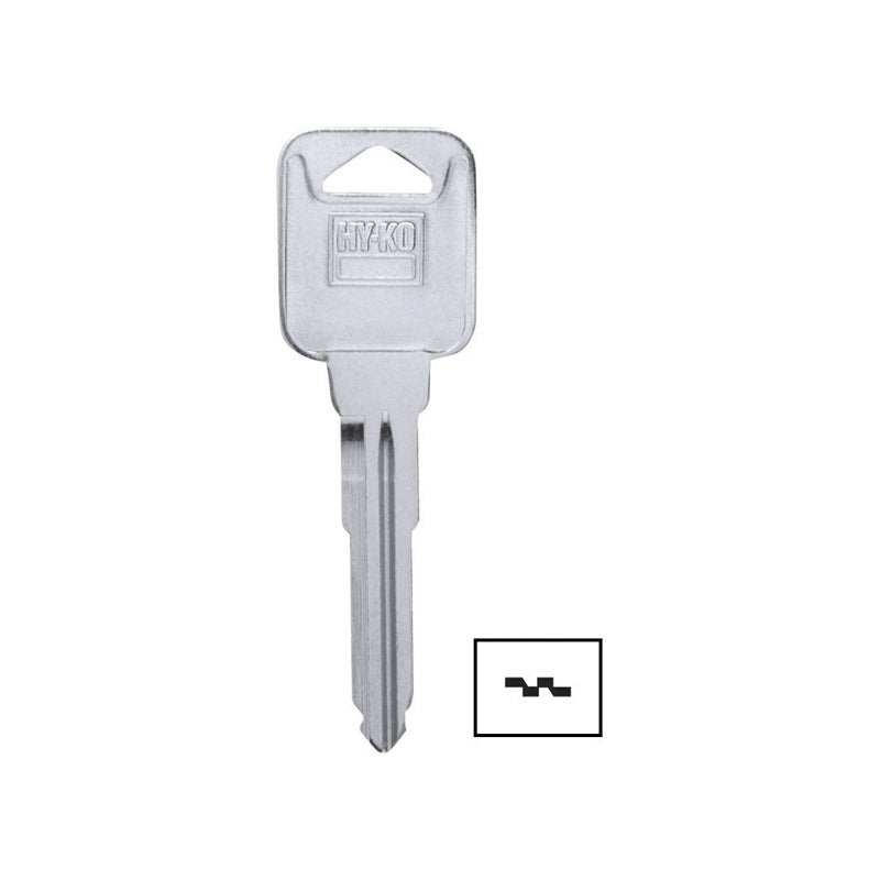 Hy-Ko Automotive Key Blank EZ# MZ19 Double sided Nickel-Plated Brass Fits Many 2000 And Older I