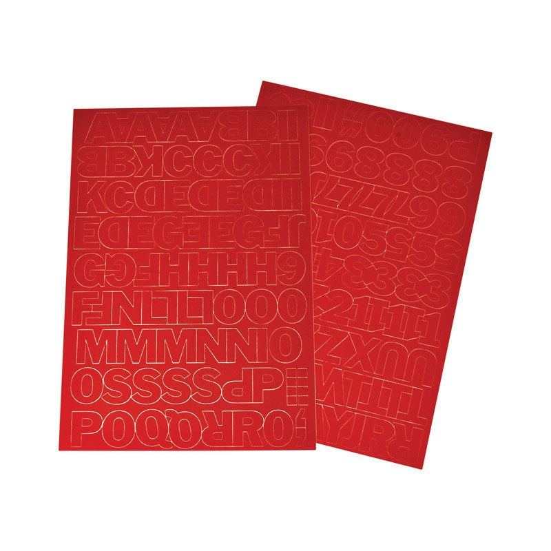 Hy-Ko Self-Adhesive Red 1 in. Vinyl Letters and Numbers 0-9 and A-Z