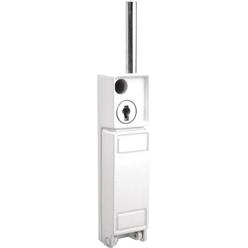 Prime-Line Deadbolt 2 in. 8.4 in. x 3.8 in. x 1 in. White Keyed Different Steel For Sliding Patio Do