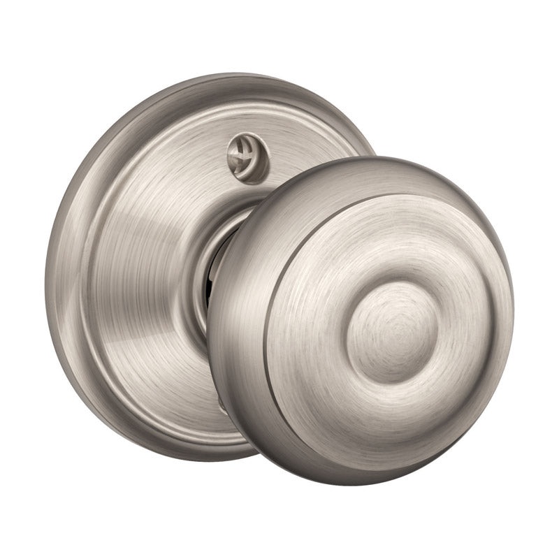 Schlage Georgian Dummy Knob Satin Nickel Steel 2 Grade Left Handed, Right Handed